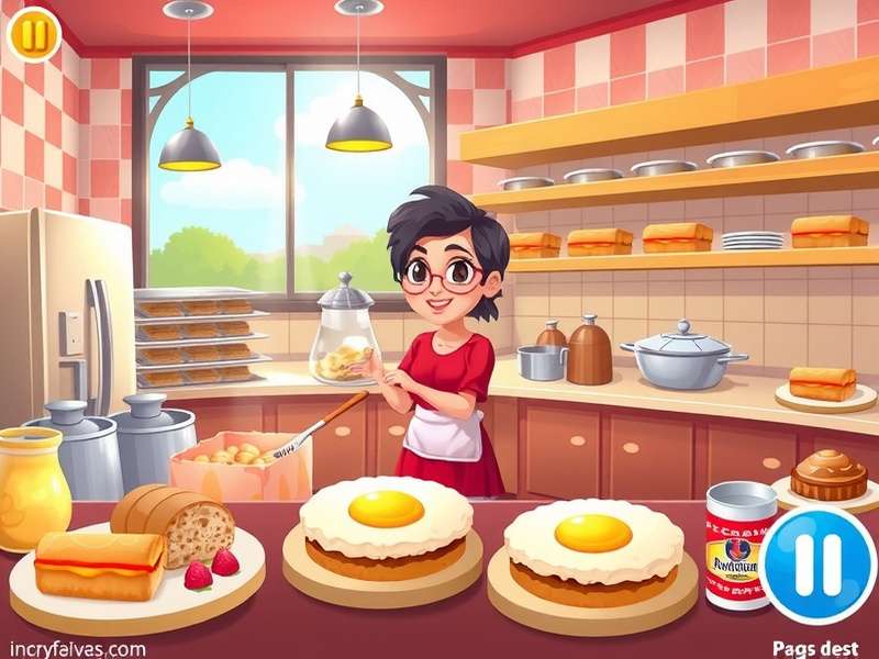 Cooking Fever बेकरी अपग्रेड्स इंटरफेस