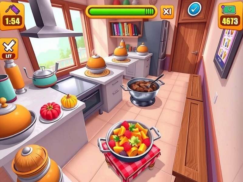 Cooking Fever PC Gameplay Screenshot - रसोई का दृश्य