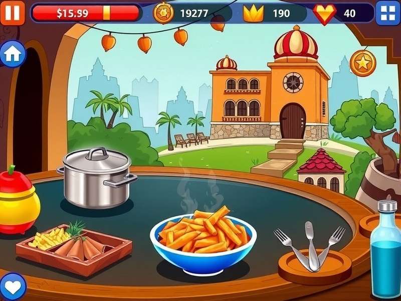 Cooking Fever गेमप्ले स्क्रीनशॉट जिसमें असीमित सिक्के और हीरे दिख रहे हैं
