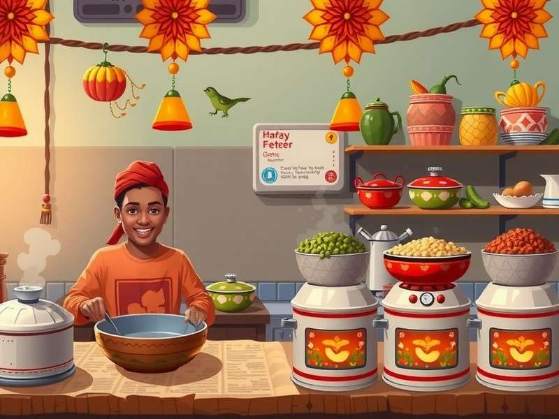 Cooking Fever गेमप्ले स्क्रीनशॉट - रेस्टोरेंट इंटीरियर और कुकिंग स्टेशन