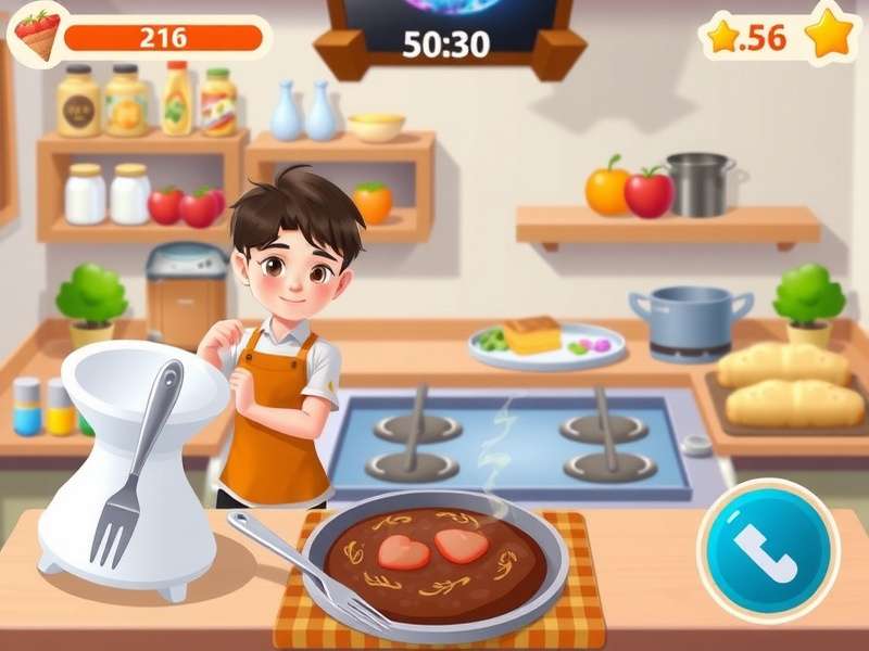 Cooking Fever Gameplay screenshot showing multiple restaurant kitchens