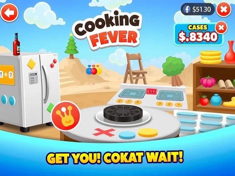 Cooking Fever Mod PC interface showing unlimited gems and coins