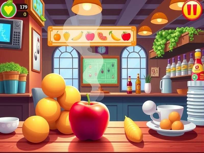 Virtual Sports Bar interior with counters and cooking equipment