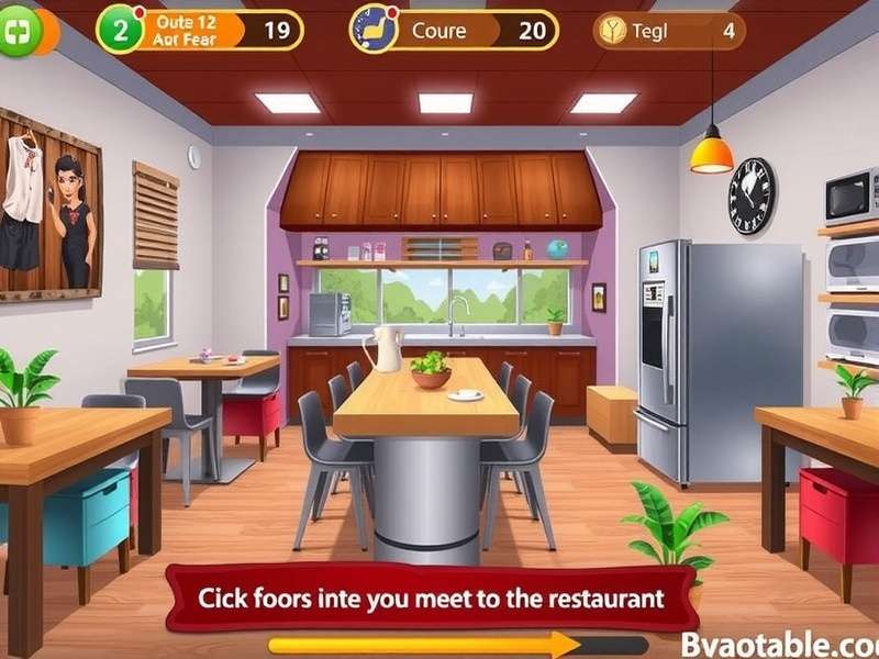 A vibrant virtual kitchen from Cooking Fever game with burgers and fries