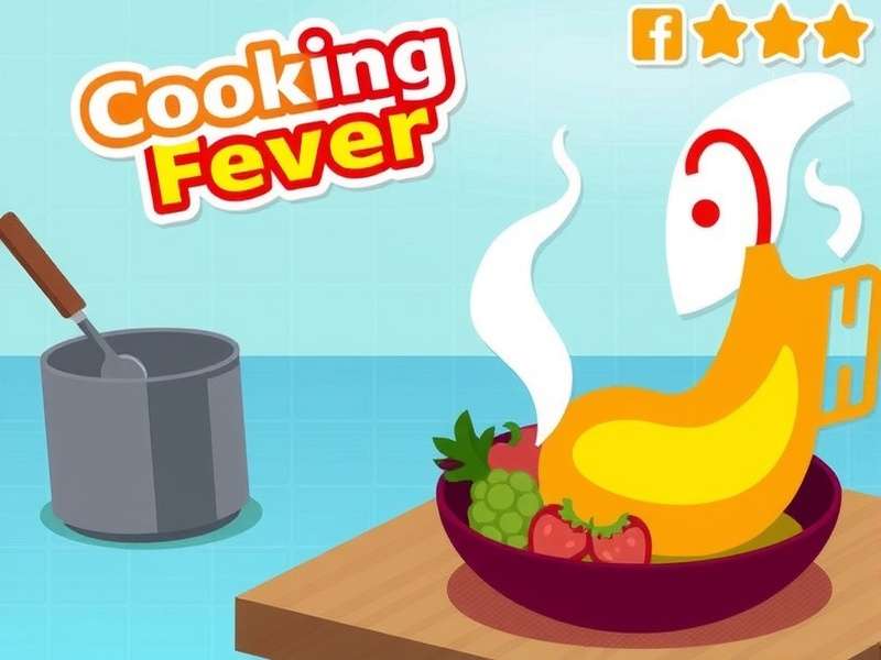 Screenshot of Cooking Fever gameplay showing a busy kitchen