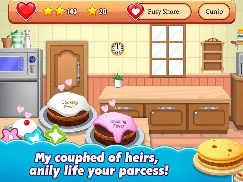 Cooking Fever Bakery gameplay screenshot showing delicious pastries