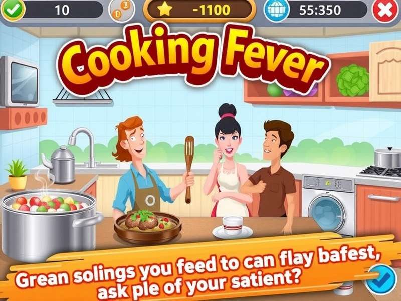 Cooking Fever Gameplay on Windows PC showing advanced kitchen upgrades