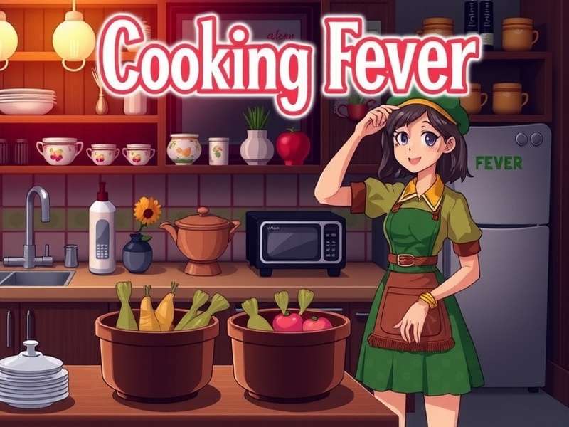 Cooking Fever gameplay screenshot showing restaurant kitchen