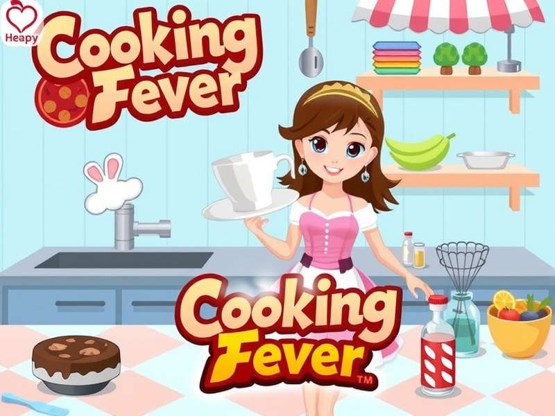 Screenshot of Cooking Fever Online Play showing multiple restaurant kitchens bustling with activity