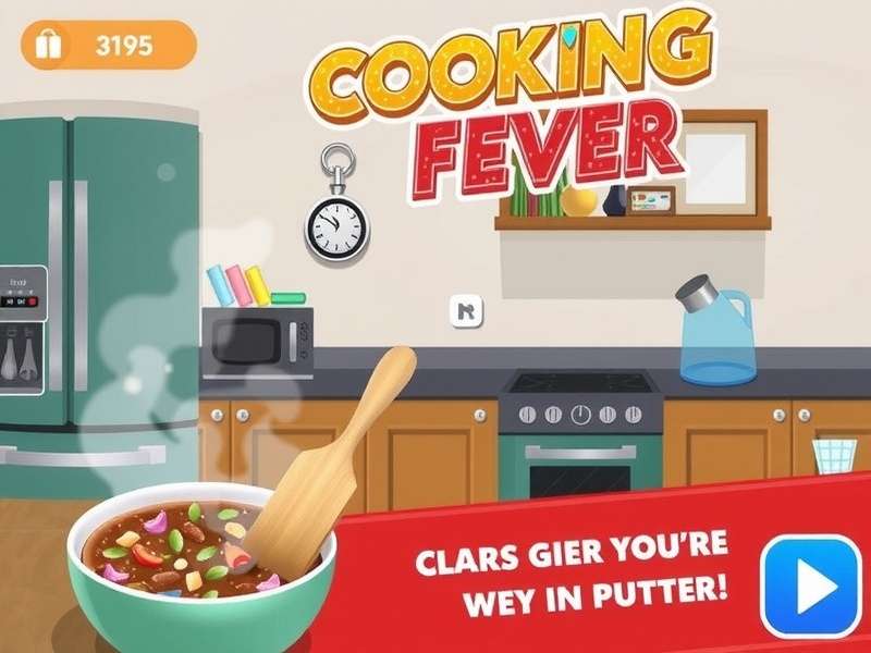 Cooking Fever gameplay screenshot showing a busy Indian-inspired restaurant kitchen with chefs and customers