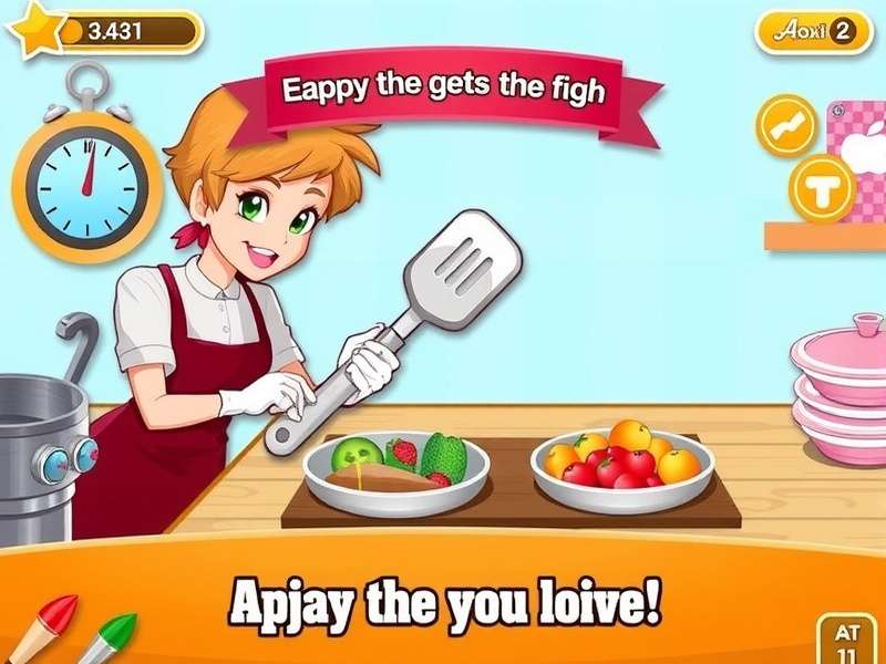 Cooking Fever PC gameplay screenshot showing Indian Curry House restaurant with full kitchen upgrades