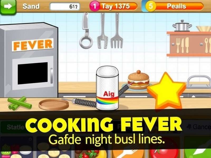 Cooking Fever Game Hack dashboard showing gem counter and mod controls