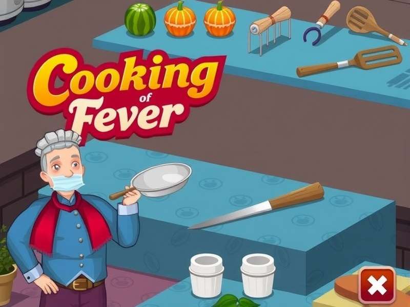 Cooking Fever game review banner featuring kitchen gameplay and restaurant management