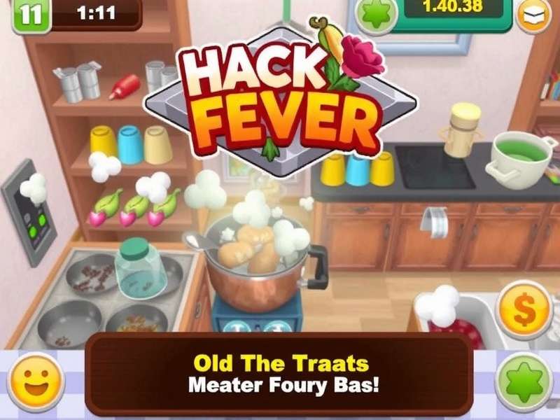 Cooking Fever gameplay on PC with Cheat Engine overlay showing memory values