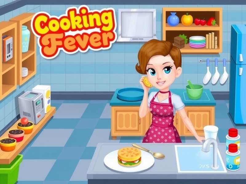 Cooking Fever gameplay screenshot featuring a busy Indian kitchen with chef preparing dishes