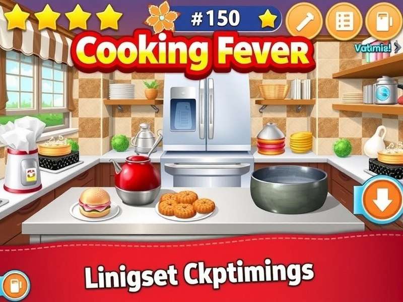 Cooking Fever Game For Pc gameplay screenshot showing multiple kitchens and upgrades