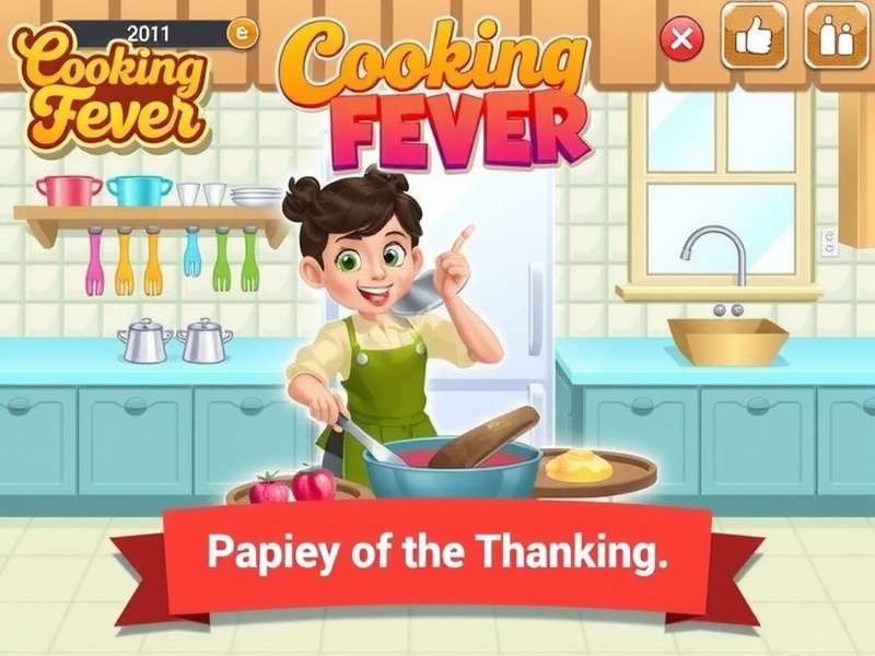 Cooking Fever gameplay showing online and offline modes on mobile and PC