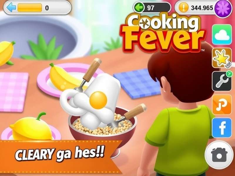 Cooking Fever Hack Mod Apk gameplay screenshot showing unlimited gems and coins in Indian restaurant setting