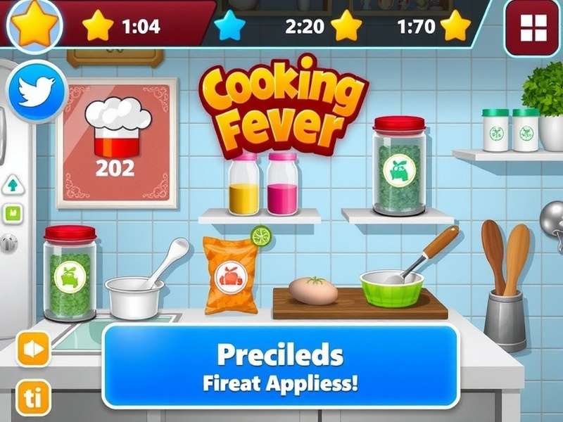 Cooking Fever Mod Apk iOS gameplay showing unlimited gems and unlocked restaurants