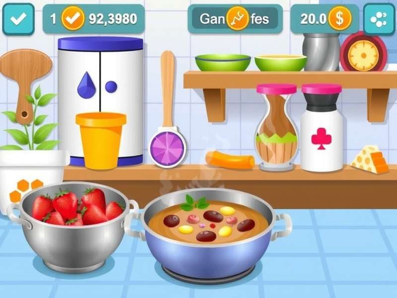 Cooking Fever game kitchen scene with Indian dishes and busy restaurant